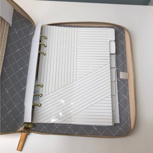 Kikki.K A5 Beige Croco Leather Zippered Planner - Picture 10 of 11